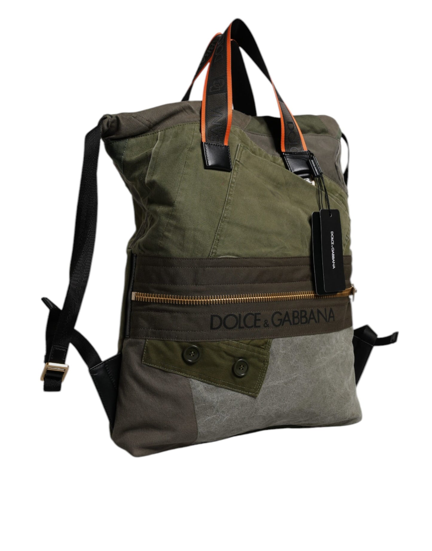 Sac à dos Rucksack patchwork vert militaire Dolce & Gabbana