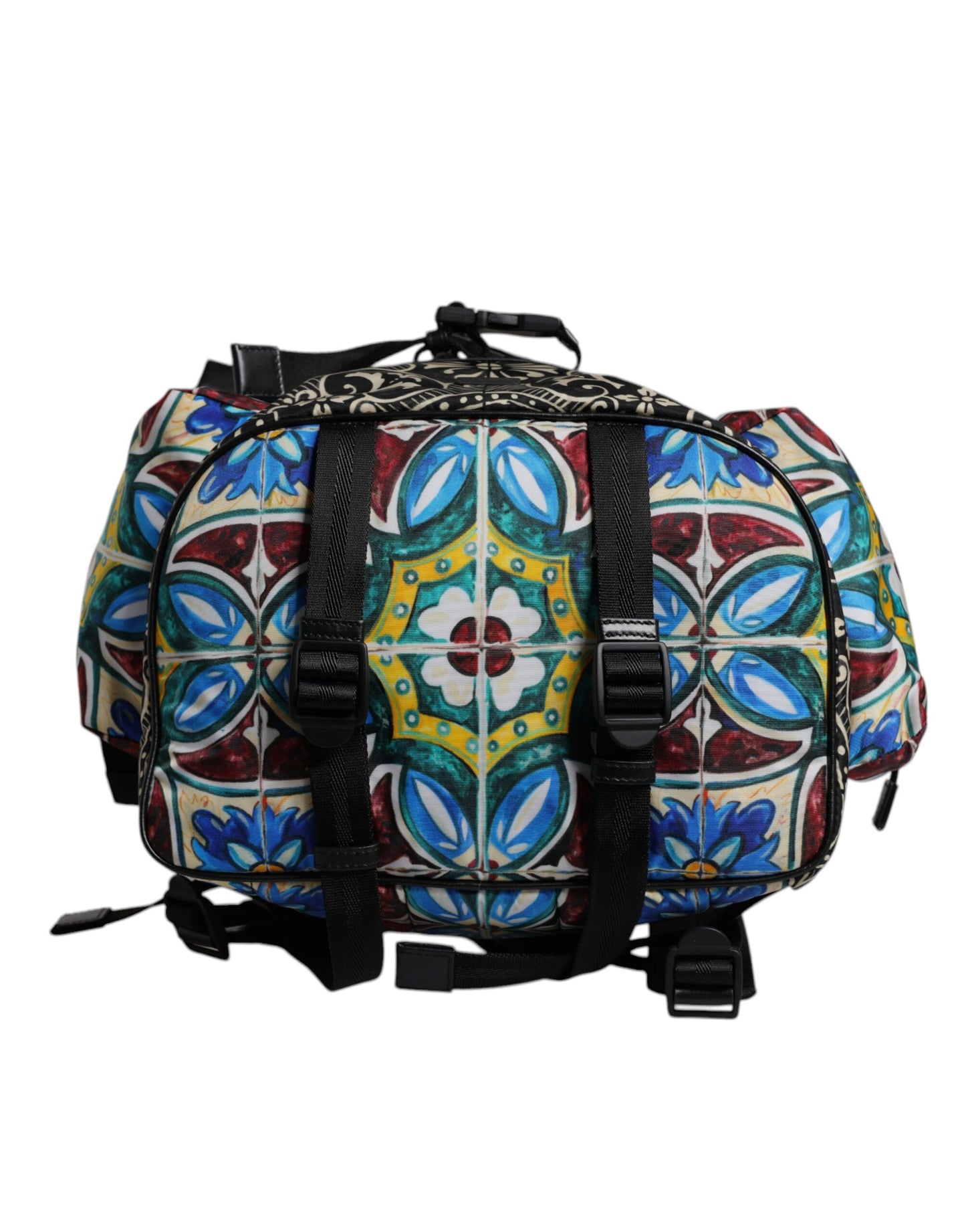Mochila de nailon con estampado de mayólica multicolor Dolce & Gabbana