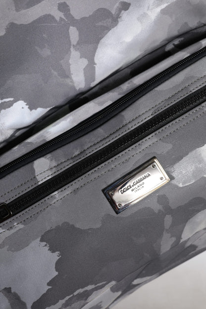 Bolso tote Dolce & Gabbana de algodón gris camuflaje con múltiples compartimentos