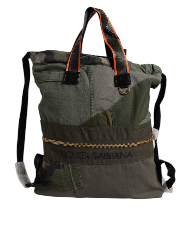 Mochila de retales verde militar Dolce & Gabbana