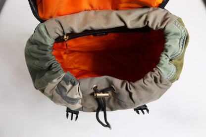 Dolce & Gabbana Military Green Patchwork Travel Backpack Bag