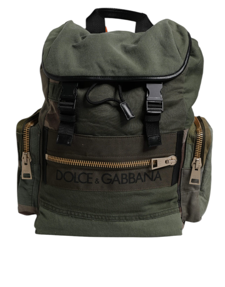 Mochila de viaje con retales verde militar Dolce & Gabbana