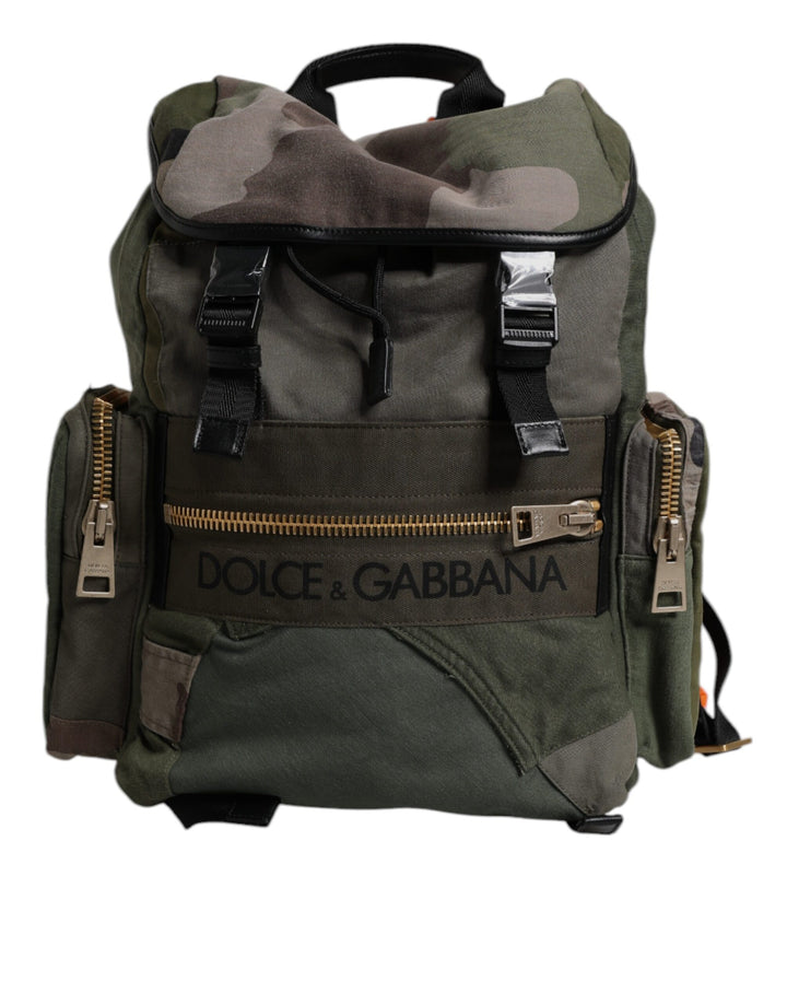 Mochila de Viaje Dolce & Gabbana Verde Militar con Parches