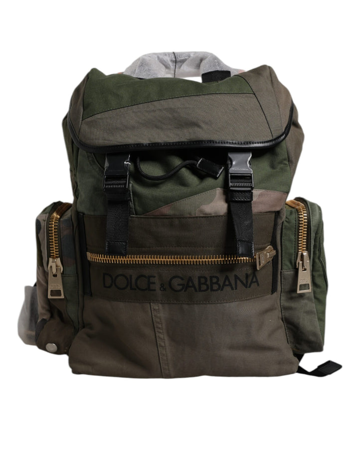 Mochila de viaje con retazos verde militar de Dolce & Gabbana