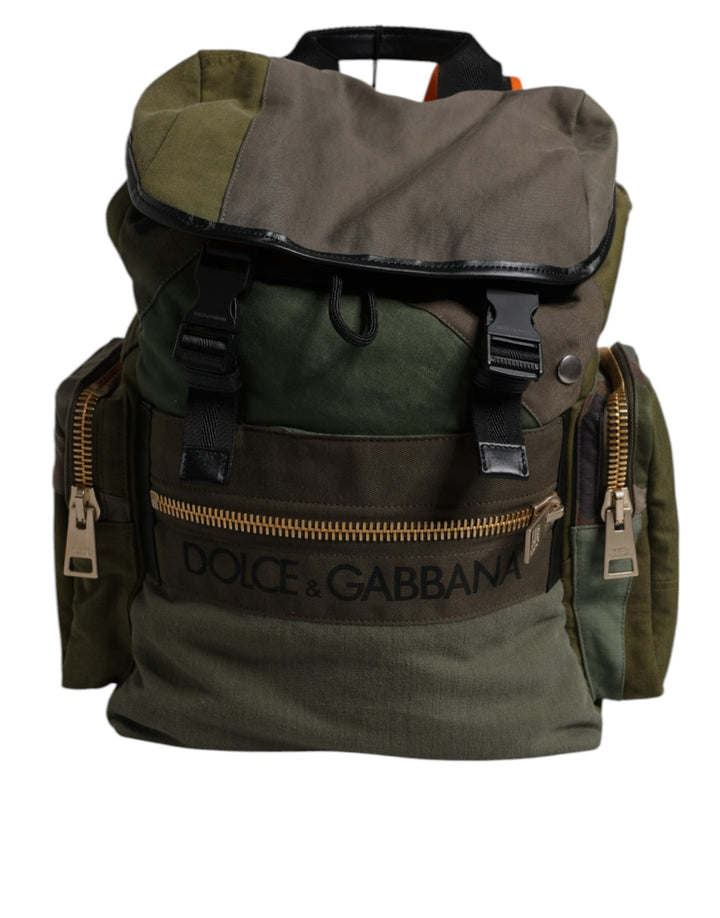 Mochila de viaje con retales verde militar Dolce & Gabbana