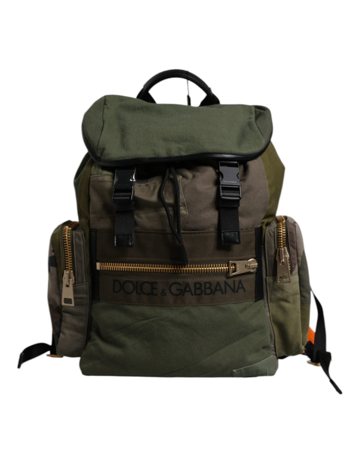 Mochila de viaje con patchwork verde militar de Dolce & Gabbana
