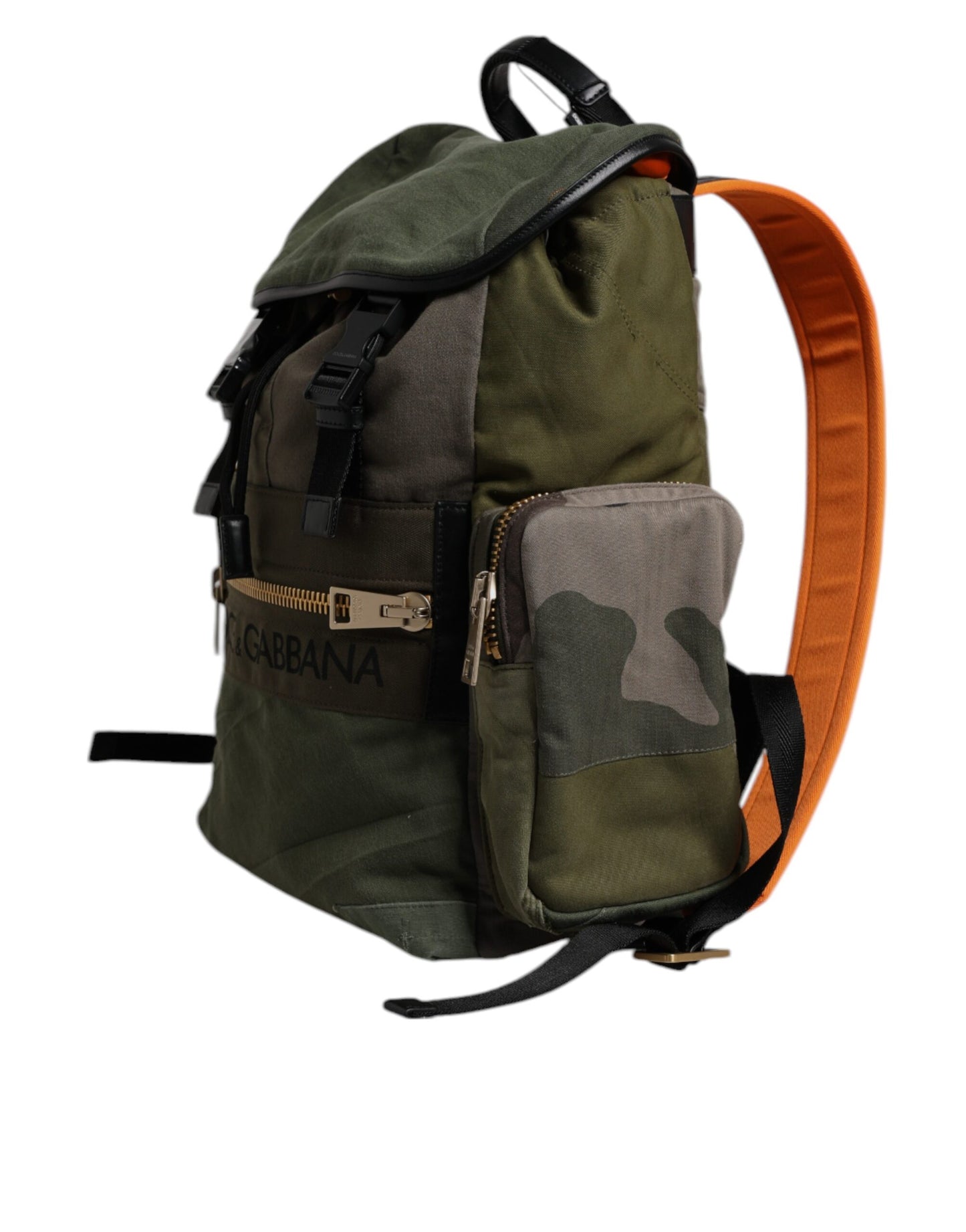 Sac à dos de voyage Dolce & Gabbana vert militaire patchwork