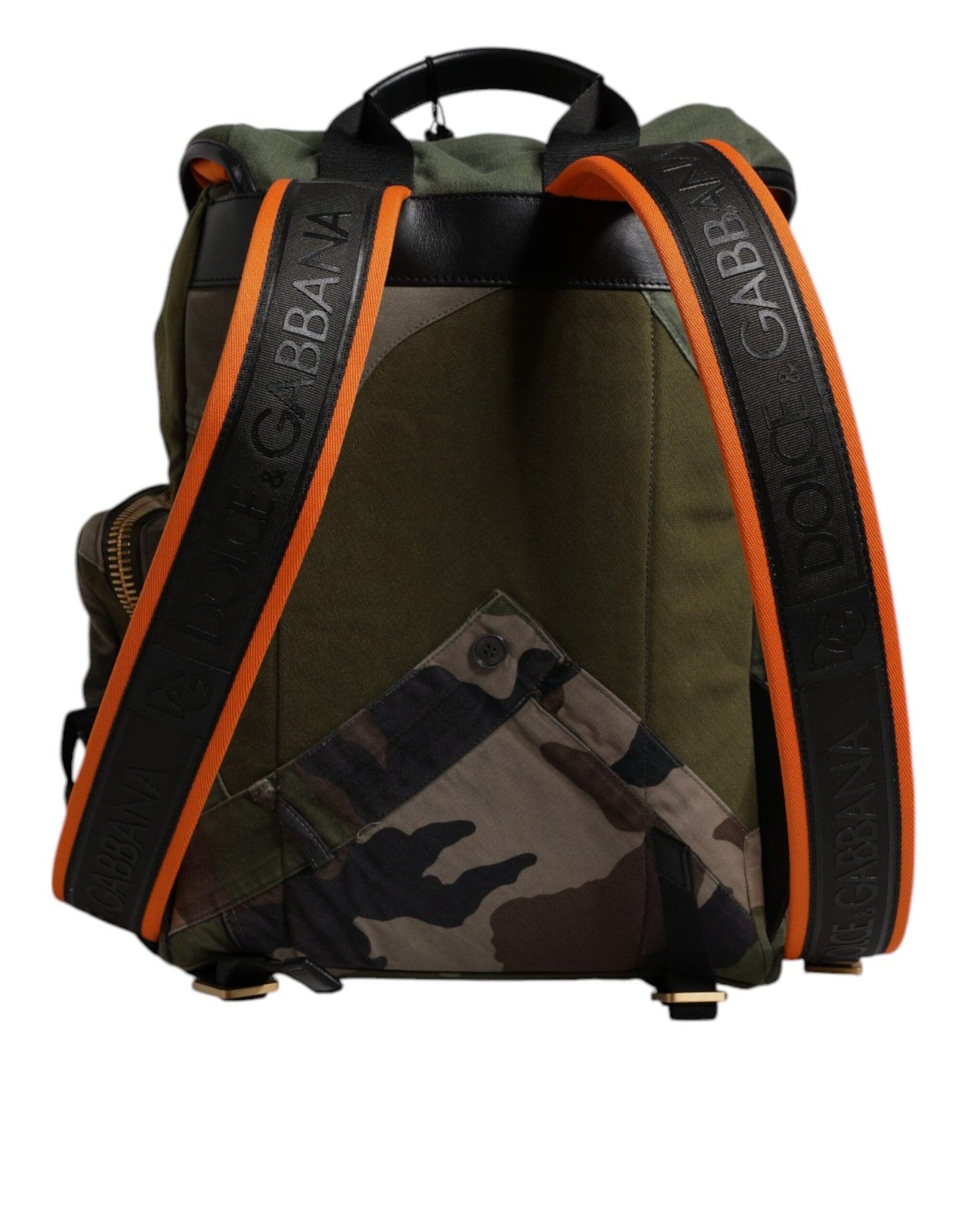 Sac à dos de voyage Dolce & Gabbana vert militaire patchwork