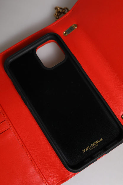 Bolso de hombro/para teléfono Dolce & Gabbana Devotion acolchado rojo con cadena