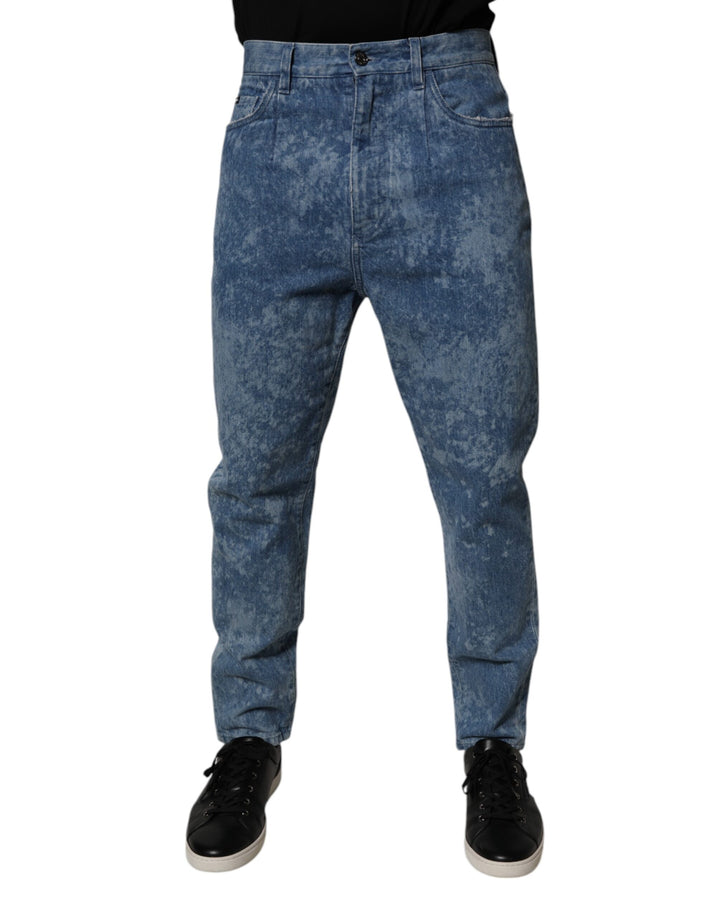 Dolce & Gabbana Vaqueros pitillo de algodón teñidos de azul para hombre