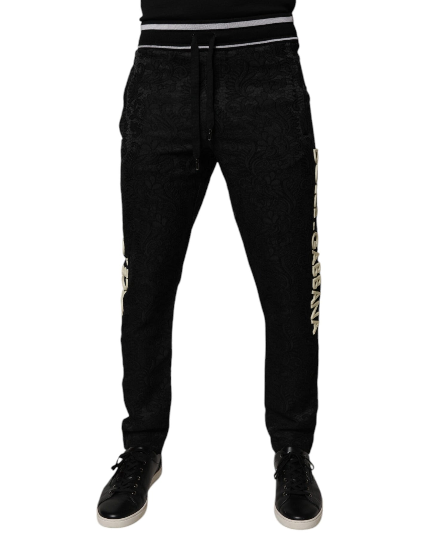 Pantalón de chándal Dolce & Gabbana negro de hombre de talle medio