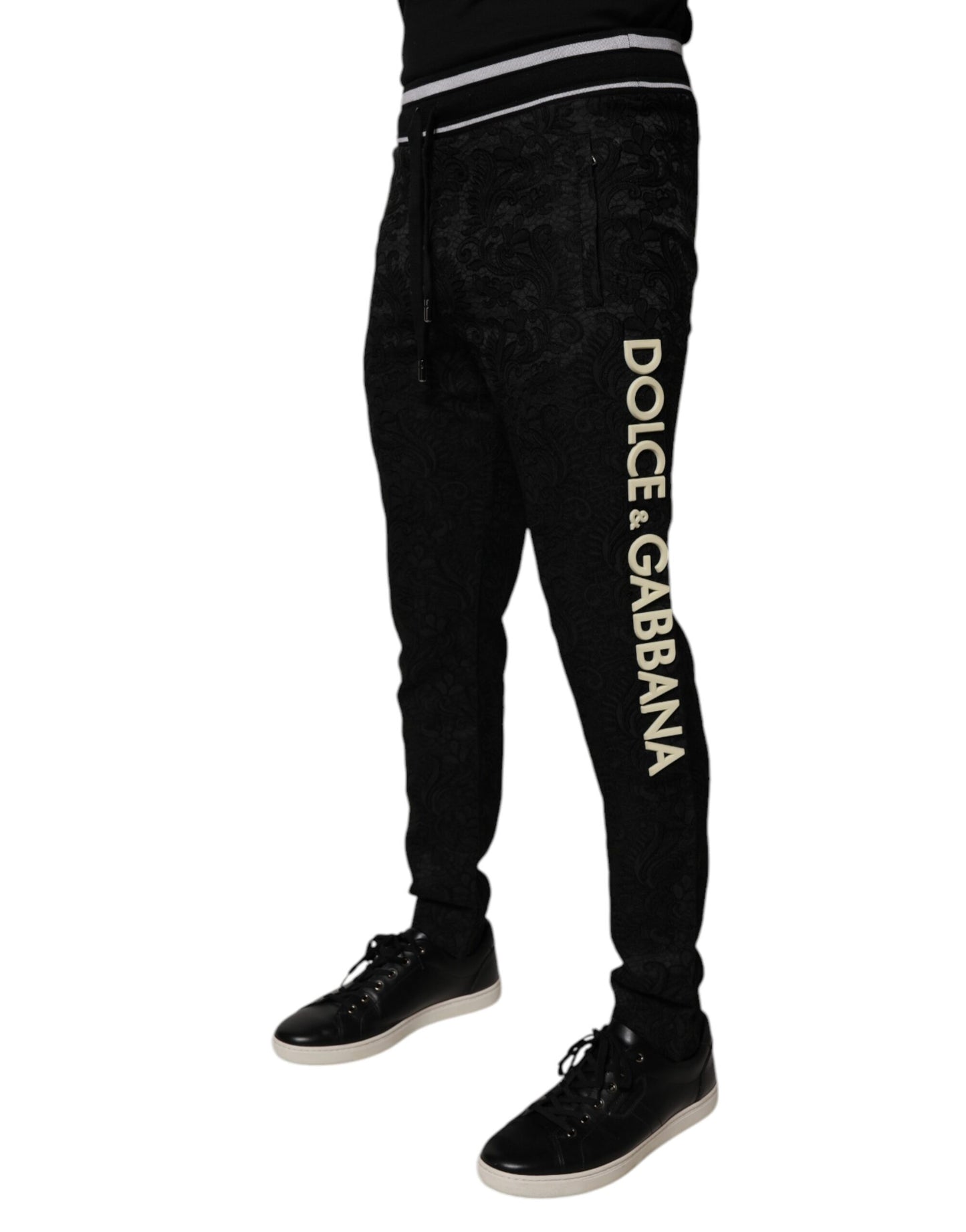 Pantalón de chándal Dolce & Gabbana negro de hombre de talle medio