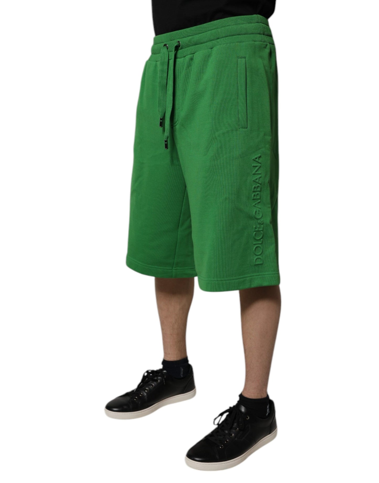 Dolce & Gabbana Short Bermuda Homme en Molleton de Coton Vert