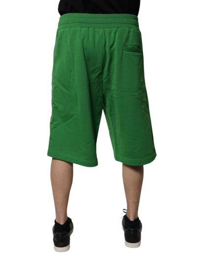 Dolce & Gabbana Short Bermuda Homme en Molleton de Coton Vert