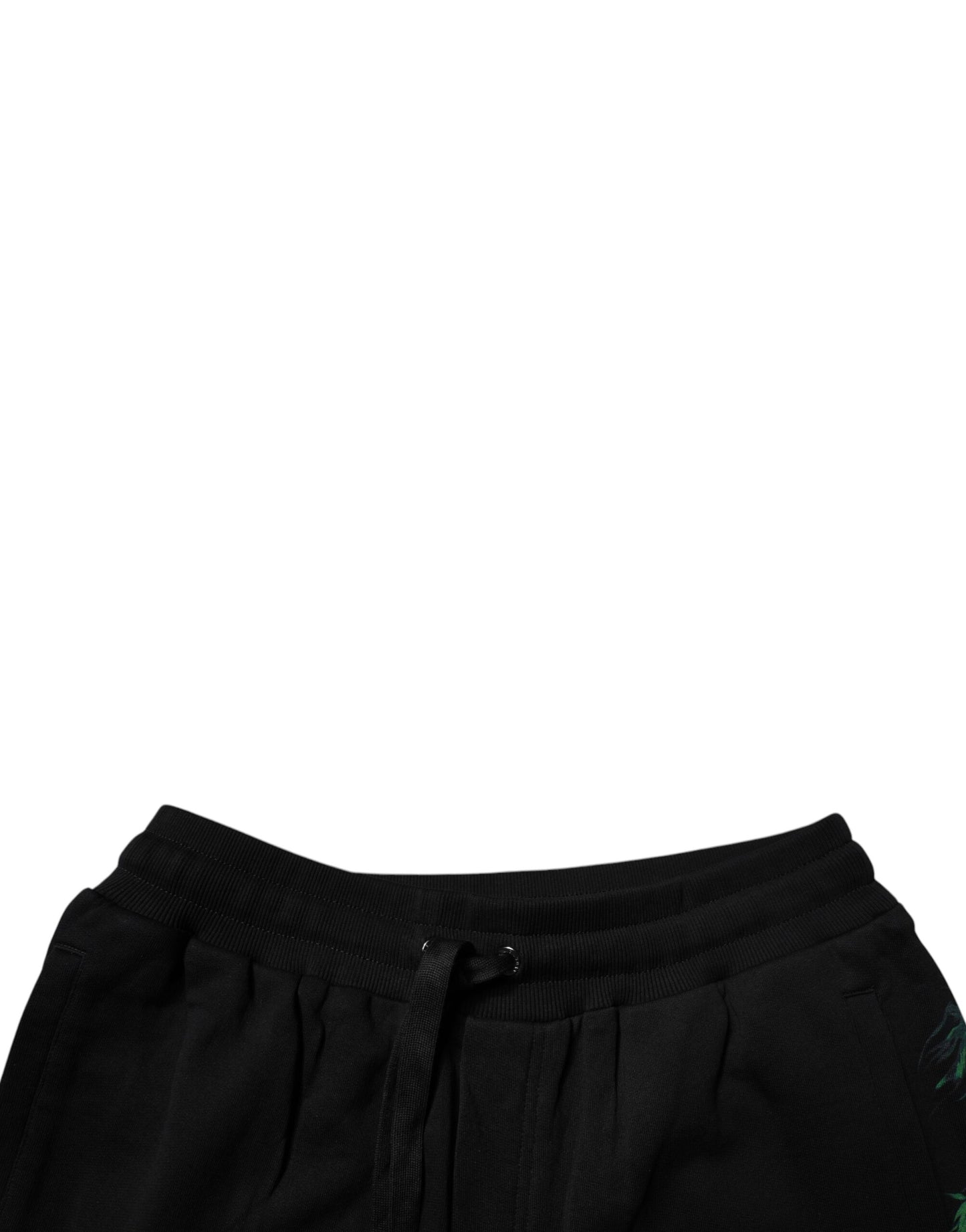 Shorts bermudas Dolce & Gabbana en coton noir imprimé floral logo
