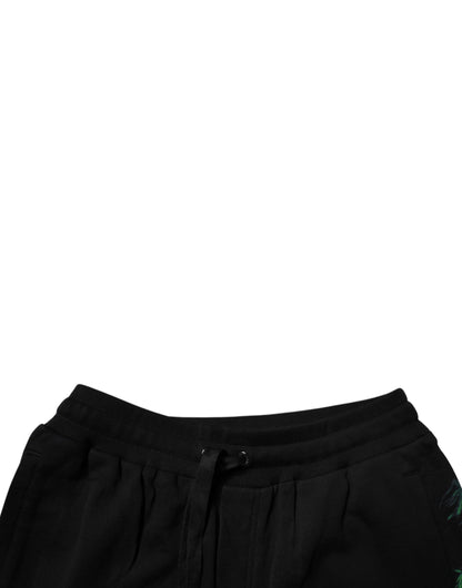 Shorts bermudas Dolce & Gabbana en coton noir imprimé floral logo