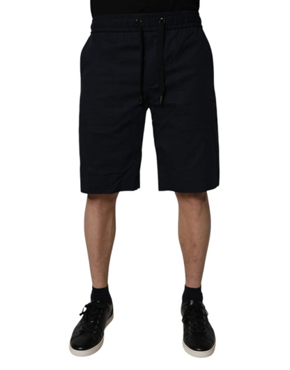 Dolce & Gabbana Short en molleton de coton noir Homme Bermuda
