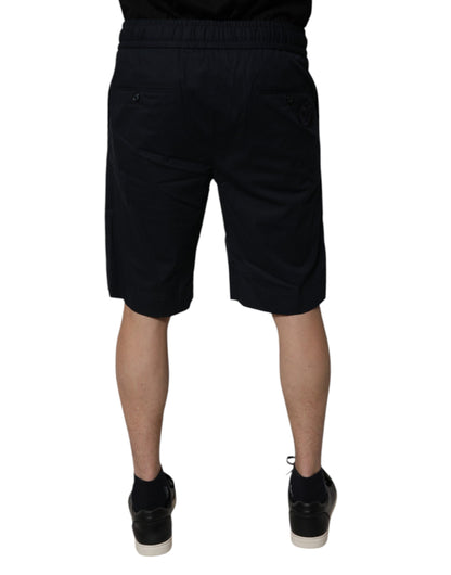 Dolce & Gabbana Short en molleton de coton noir Homme Bermuda