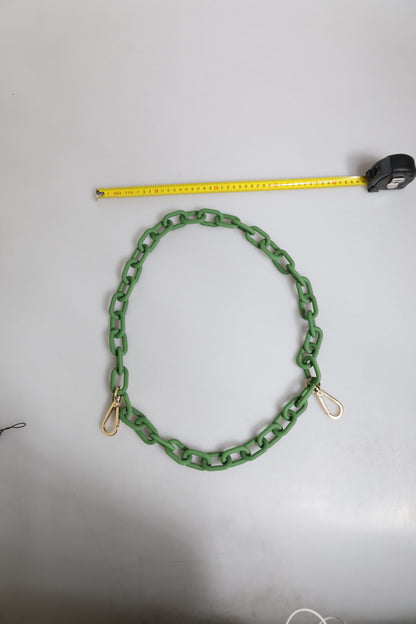 Dolce & Gabbana Green Plexy Acrylic Chunky Gold Hardware Wallet Chain