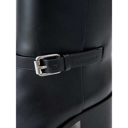 Burberry Black Leather Ankle Boots