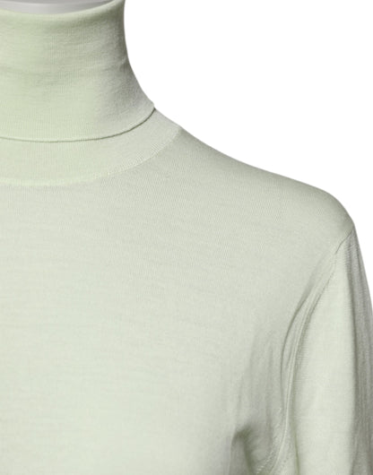 Suéter de cuello vuelto de lana verde claro Dolce & Gabbana