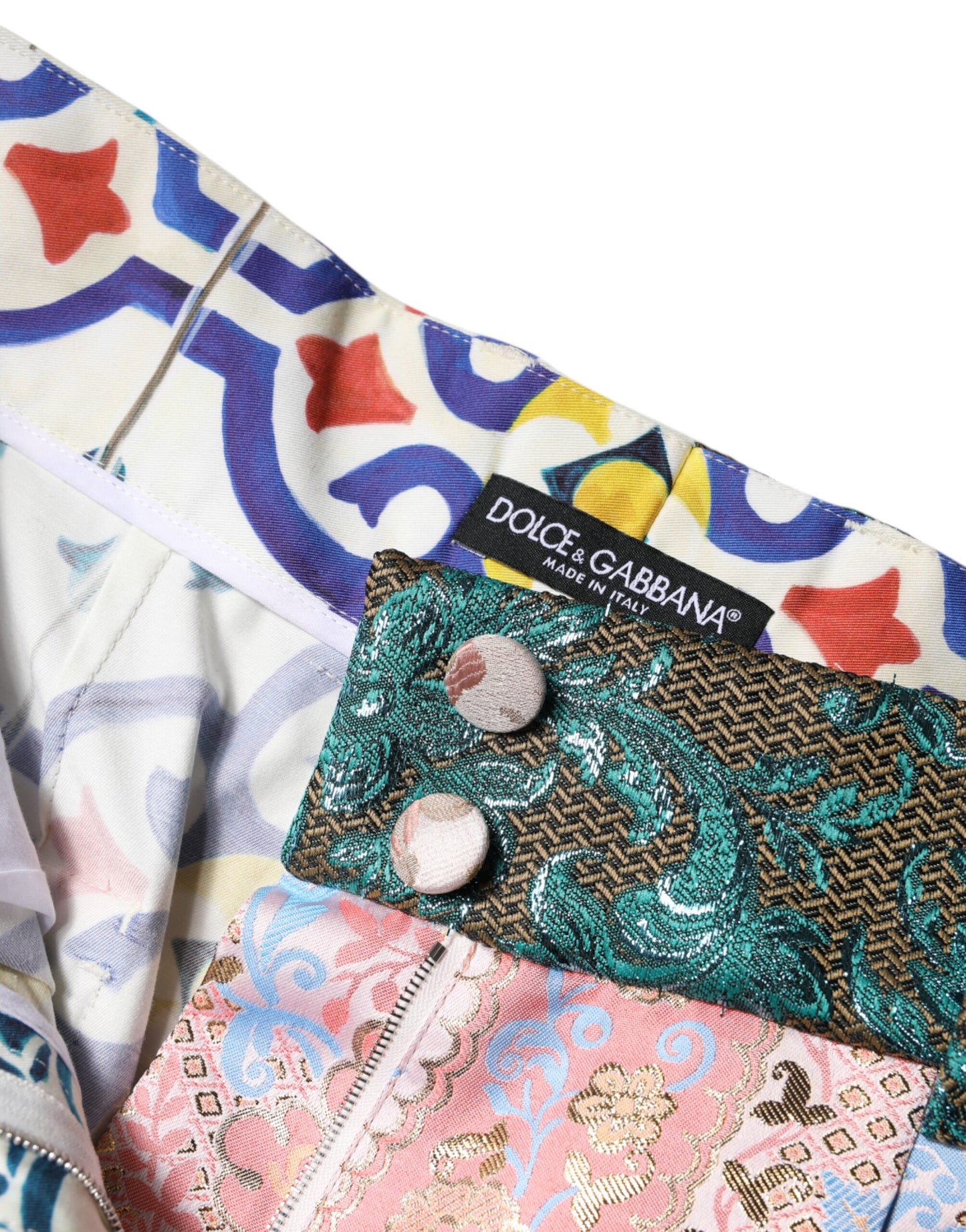 Shorts Dolce & Gabbana de algodón multicolor con diseño de retazos