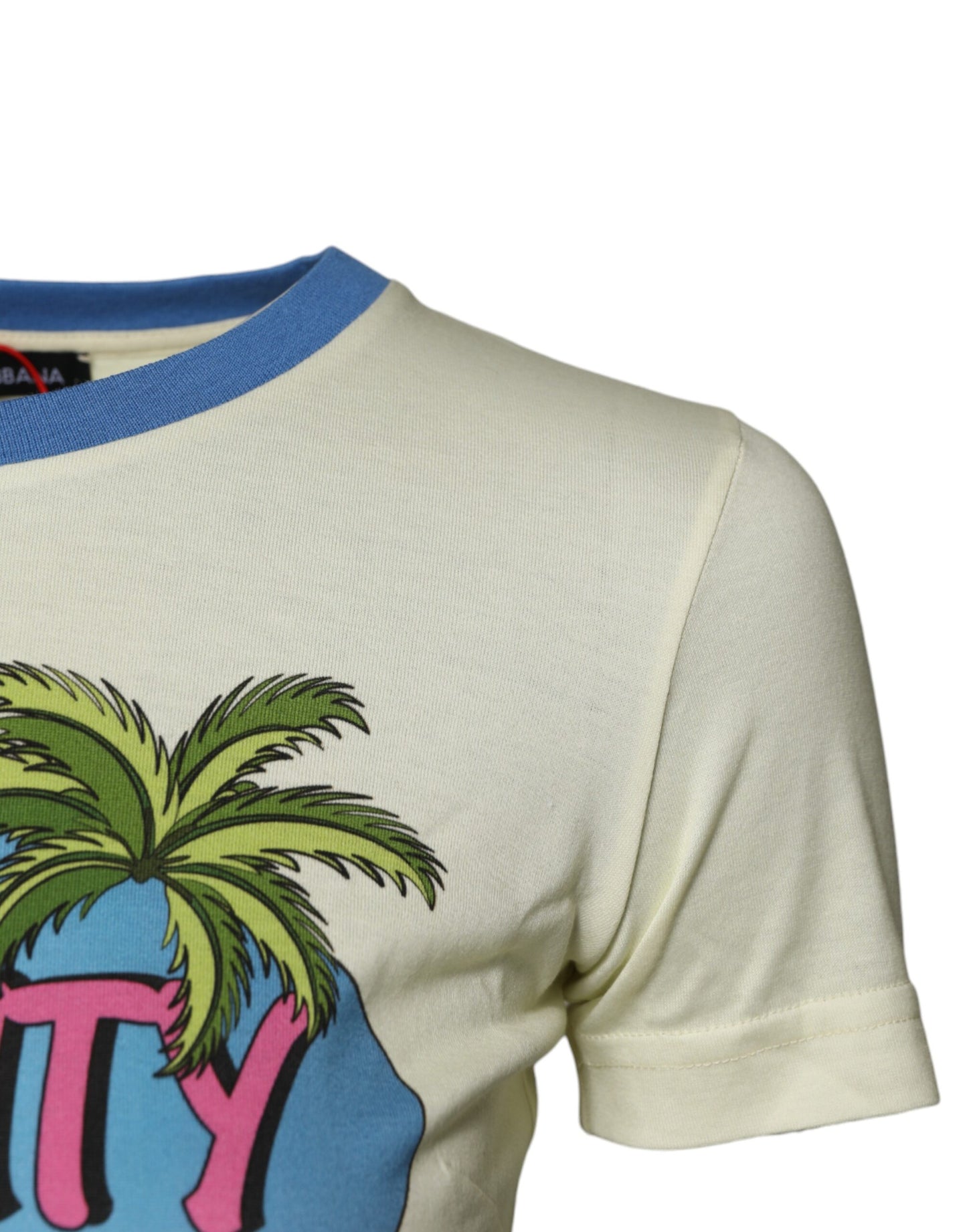 T-shirt Dolce & Gabbana en Coton Jaune Clair à Manches Courtes