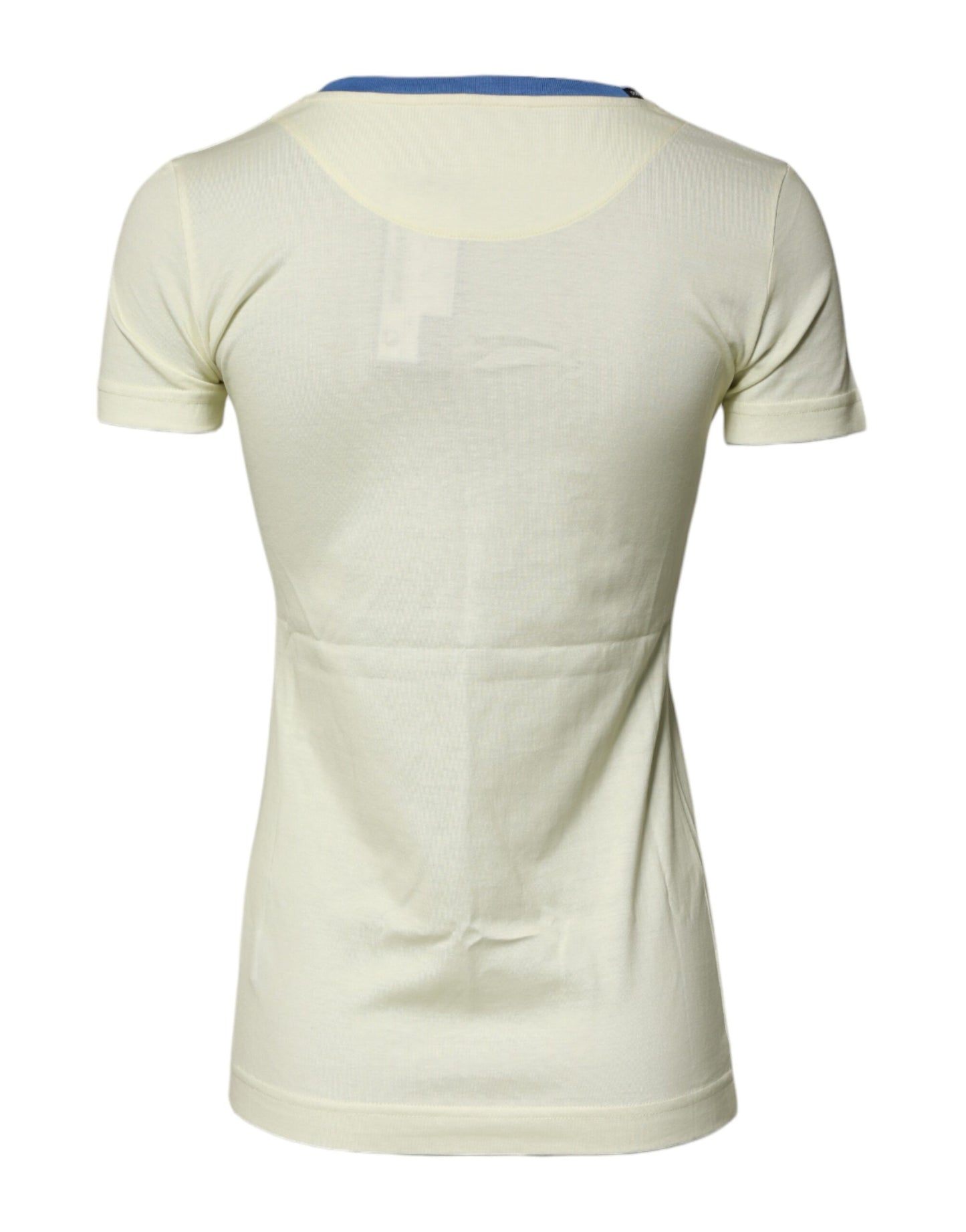 T-shirt Dolce & Gabbana en Coton Jaune Clair à Manches Courtes