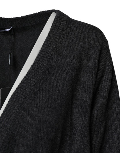 Suéter Dolce & Gabbana de cachemira gris con escote en V profundo