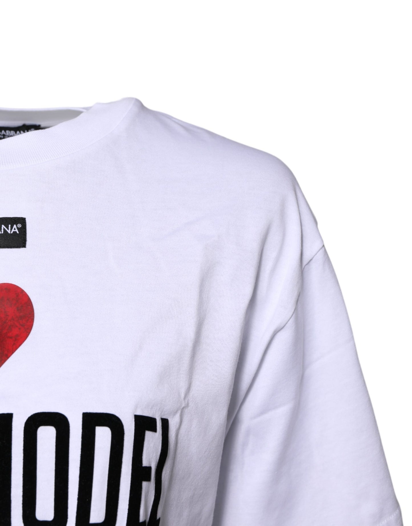 T-shirt en coton à col rond imprimé blanc Dolce & Gabbana