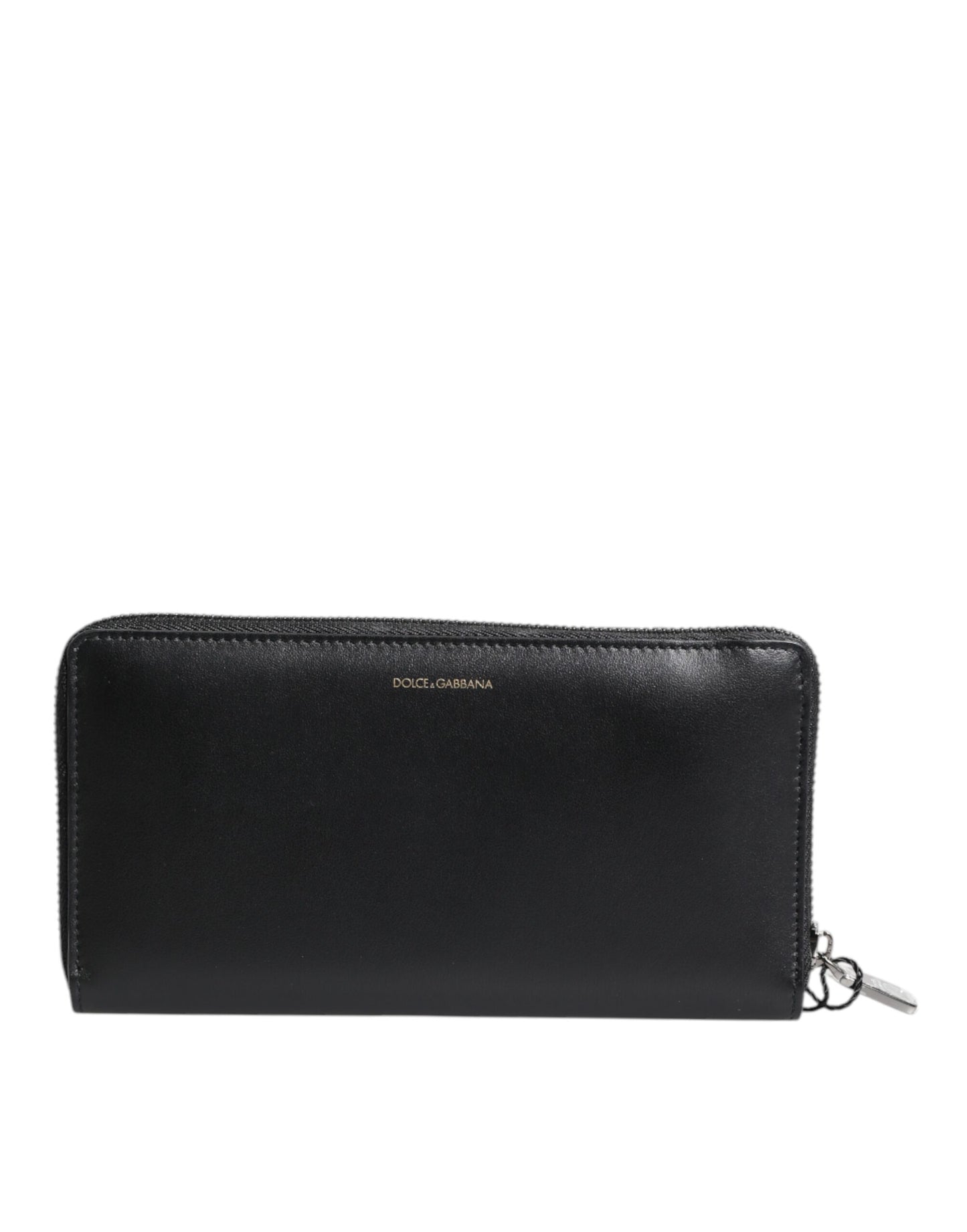 Portefeuille Continental Dolce & Gabbana en Cuir Exotique Gaufré Noir et Bleu