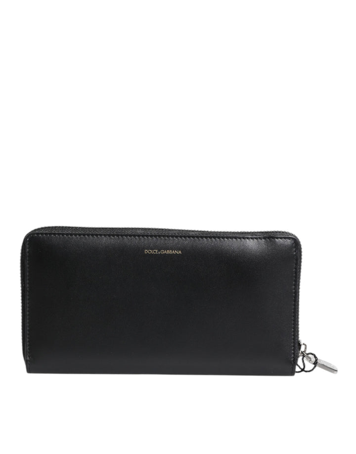 Cartera continental Dolce & Gabbana de cuero exótico negro azul repujado