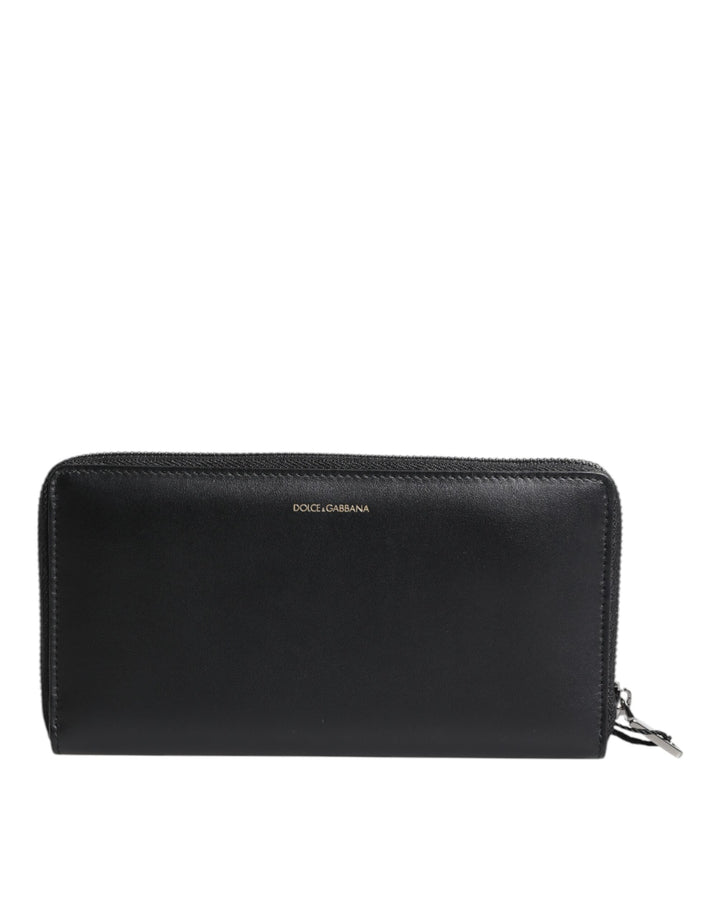 Cartera Continental de Piel Exótica Grabada Negra y Azul de Dolce & Gabbana