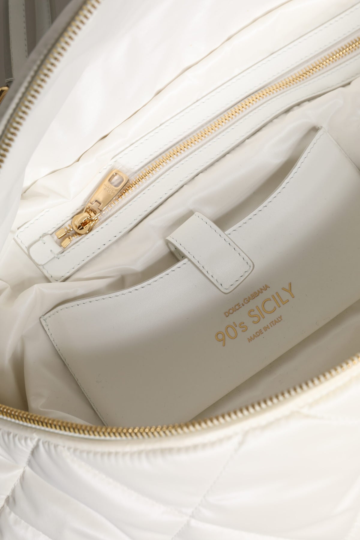 Sac banane Dolce & Gabbana matelassé blanc avec plaque logo