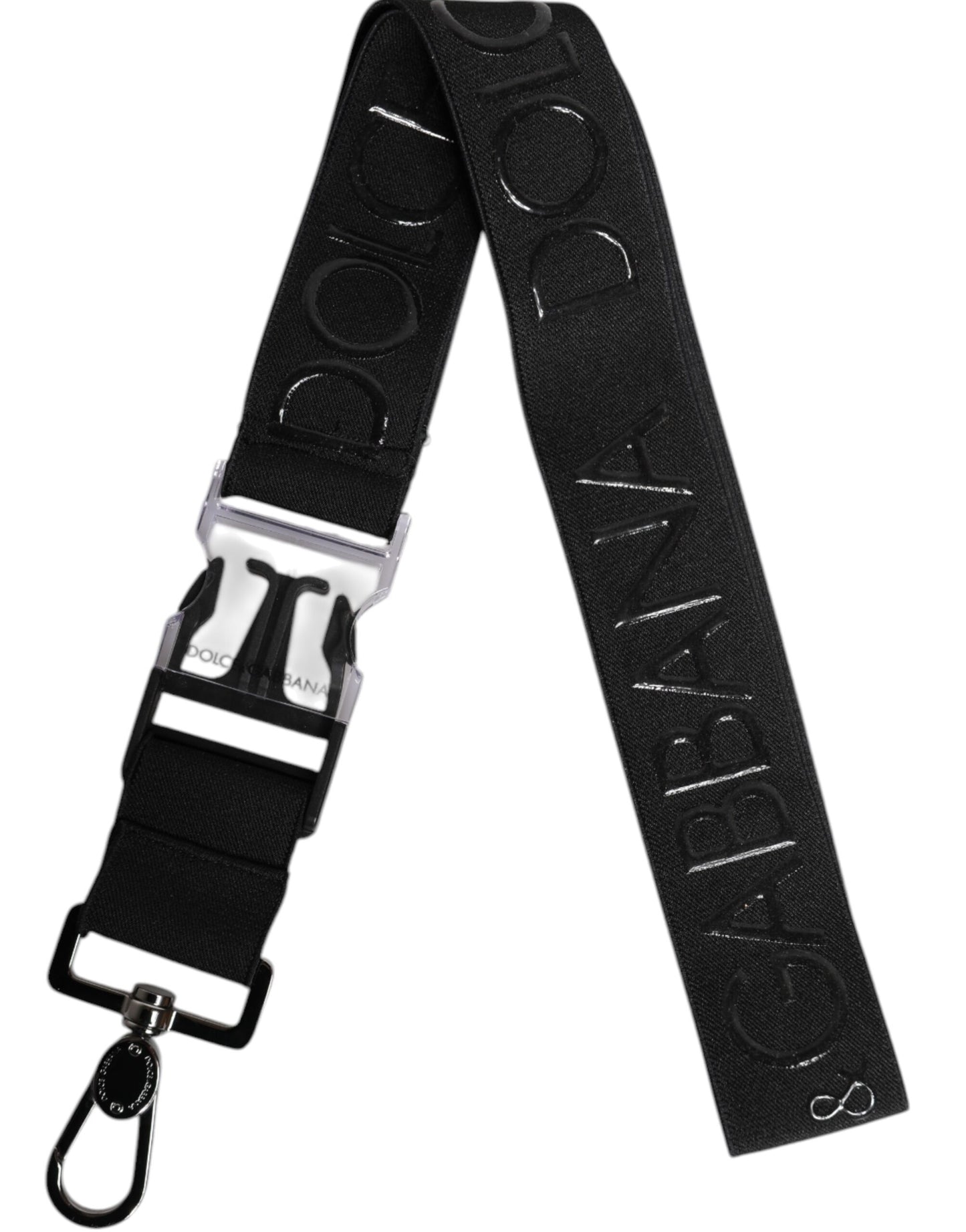 Porte-clés Dolce & Gabbana en polyester noir stretch avec logo DG caoutchouté