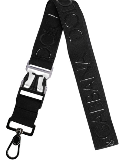 Porte-clés Dolce & Gabbana en polyester noir stretch avec logo DG caoutchouté