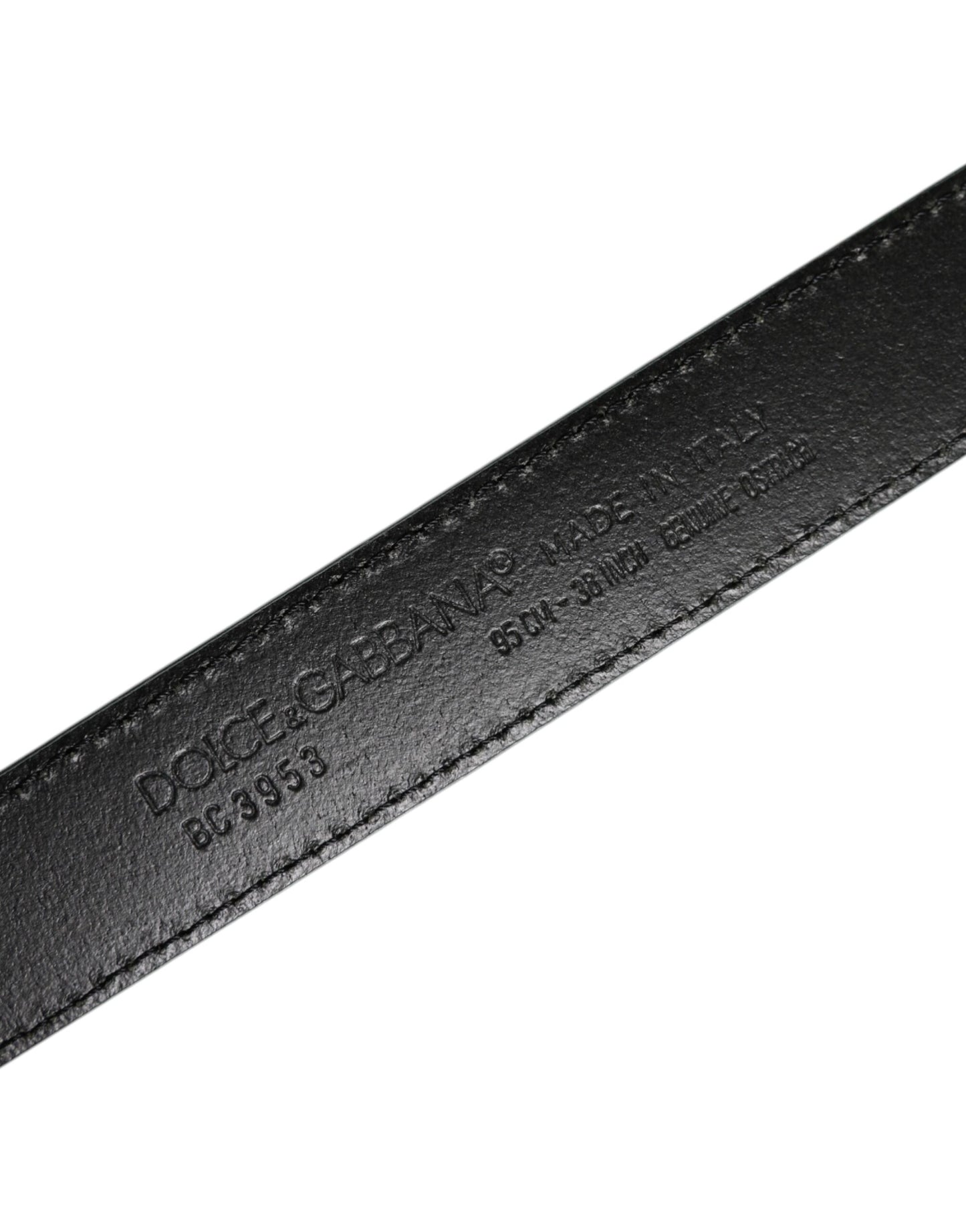 Ceinture Dolce & Gabbana en cuir d'autruche vert et boucle en métal argenté