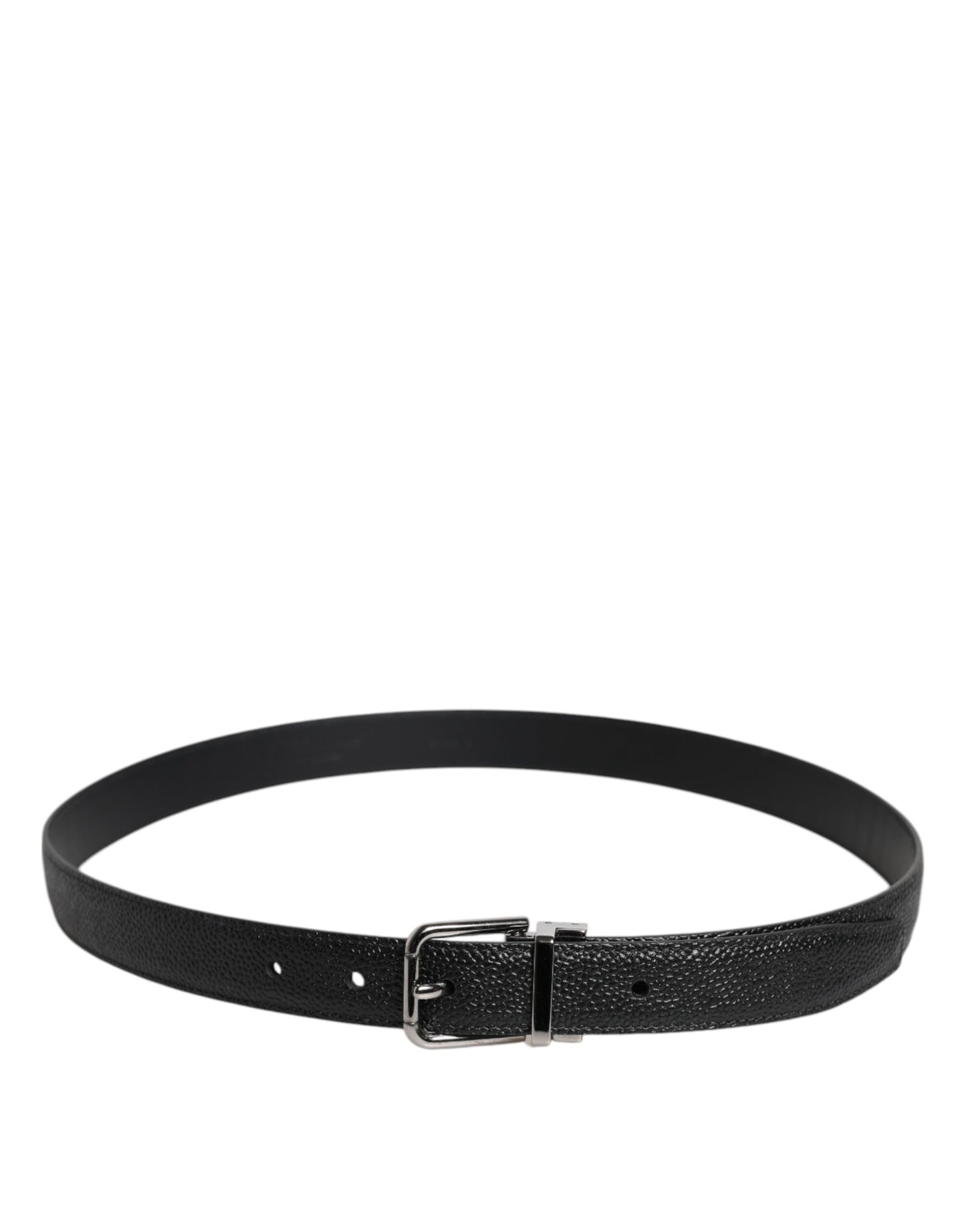 Cinturón Dolce & Gabbana de piel de becerro negra con hebilla metálica clásica