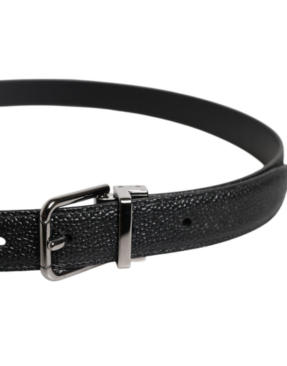 Cinturón Dolce & Gabbana de piel de becerro negra con hebilla metálica clásica