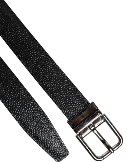 Cinturón Dolce & Gabbana de piel de becerro negra con hebilla metálica clásica
