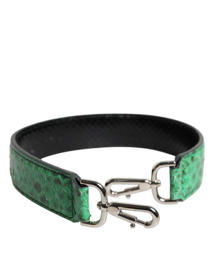 Dolce & Gabbana Black Green Exotic Leather Bag Shoulder Strap
