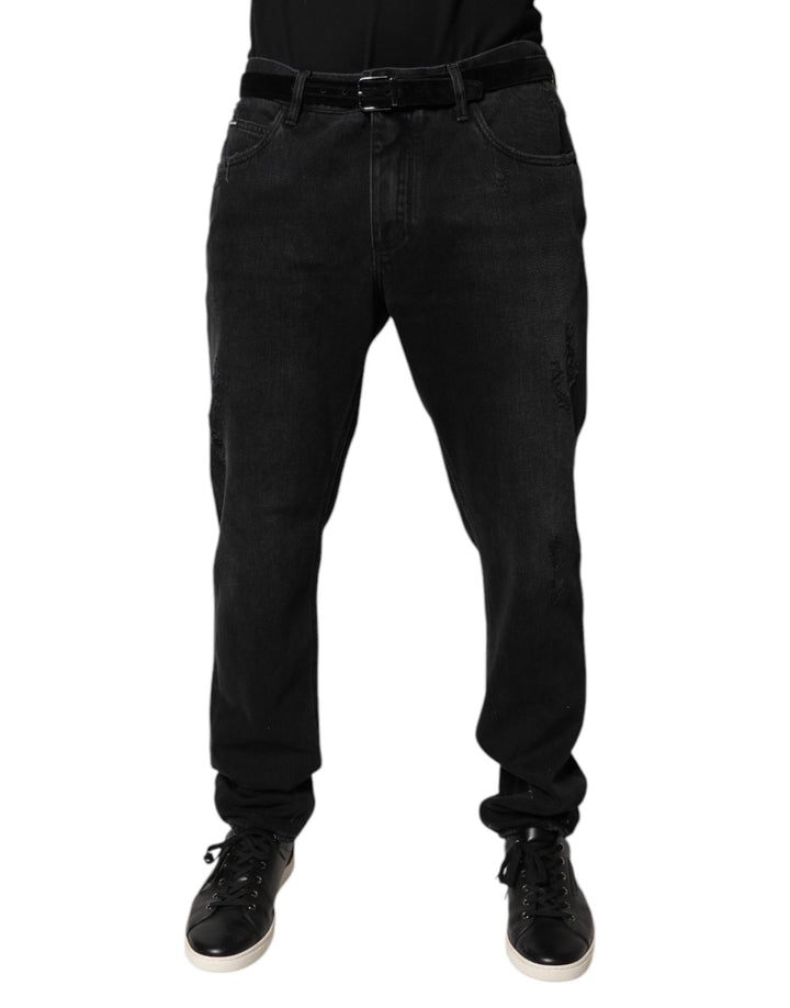Dolce & Gabbana Jeans de Hombre Pitillo de Algodón Negro