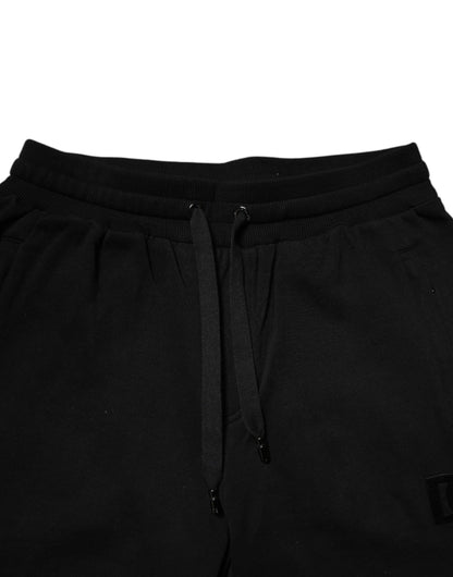 Pantalón jogger de chándal de algodón negro de talle medio Dolce & Gabbana