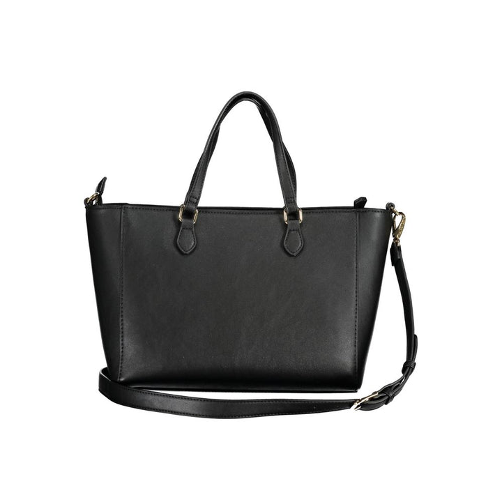 Mario Valentino Nero Polyurethane Women's Bag with Adjustable Shoulder Strap