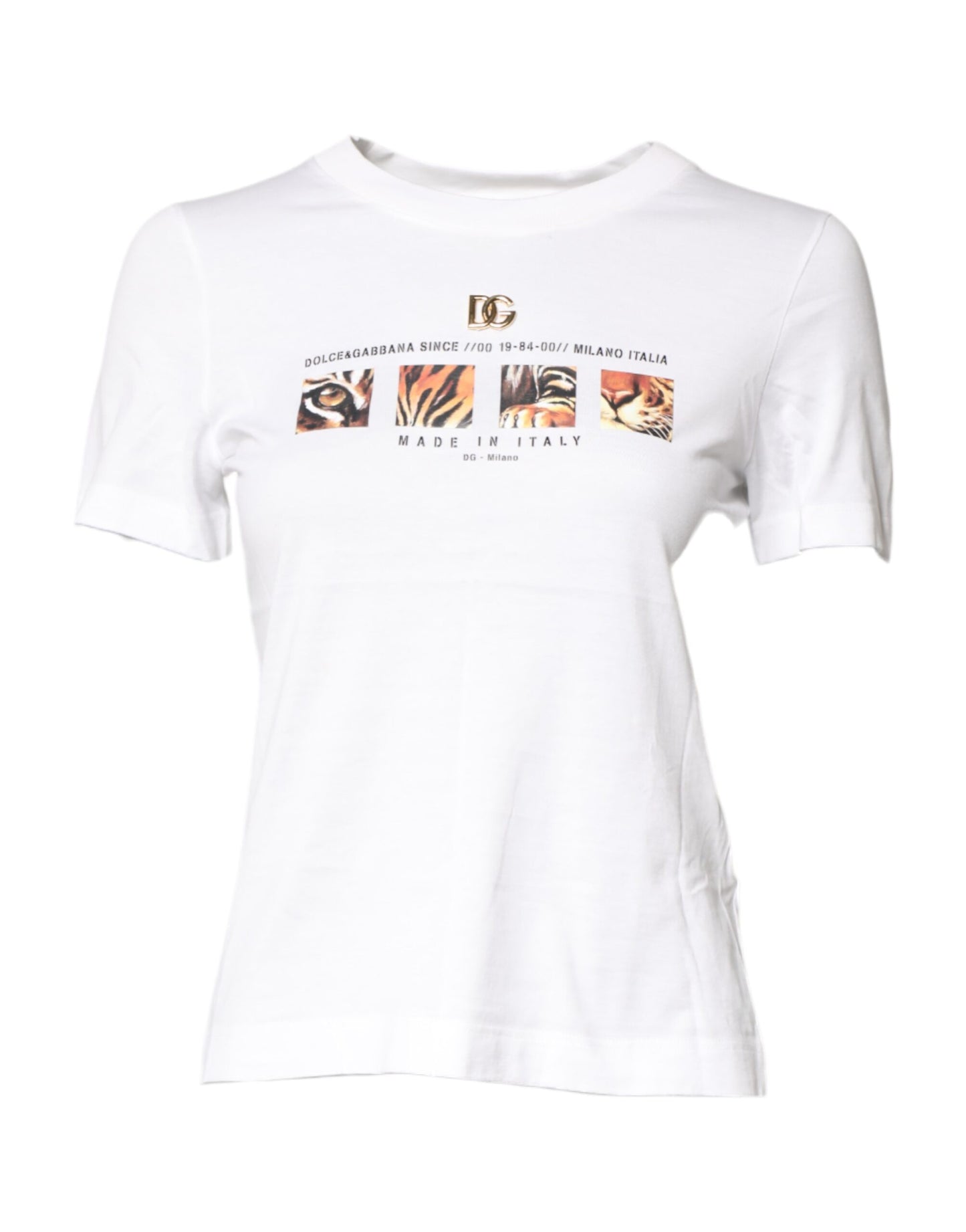 T-shirt col rond Dolce & Gabbana en coton blanc à imprimé graphique
