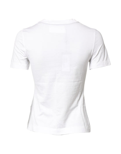 T-shirt col rond Dolce & Gabbana en coton blanc à imprimé graphique
