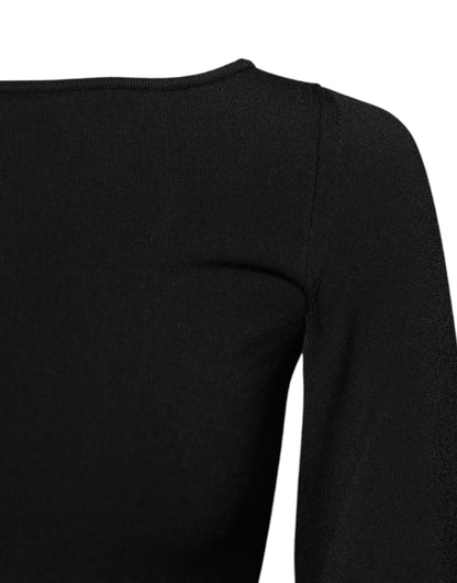 Top de manga larga de viscosa negra Dolce & Gabbana