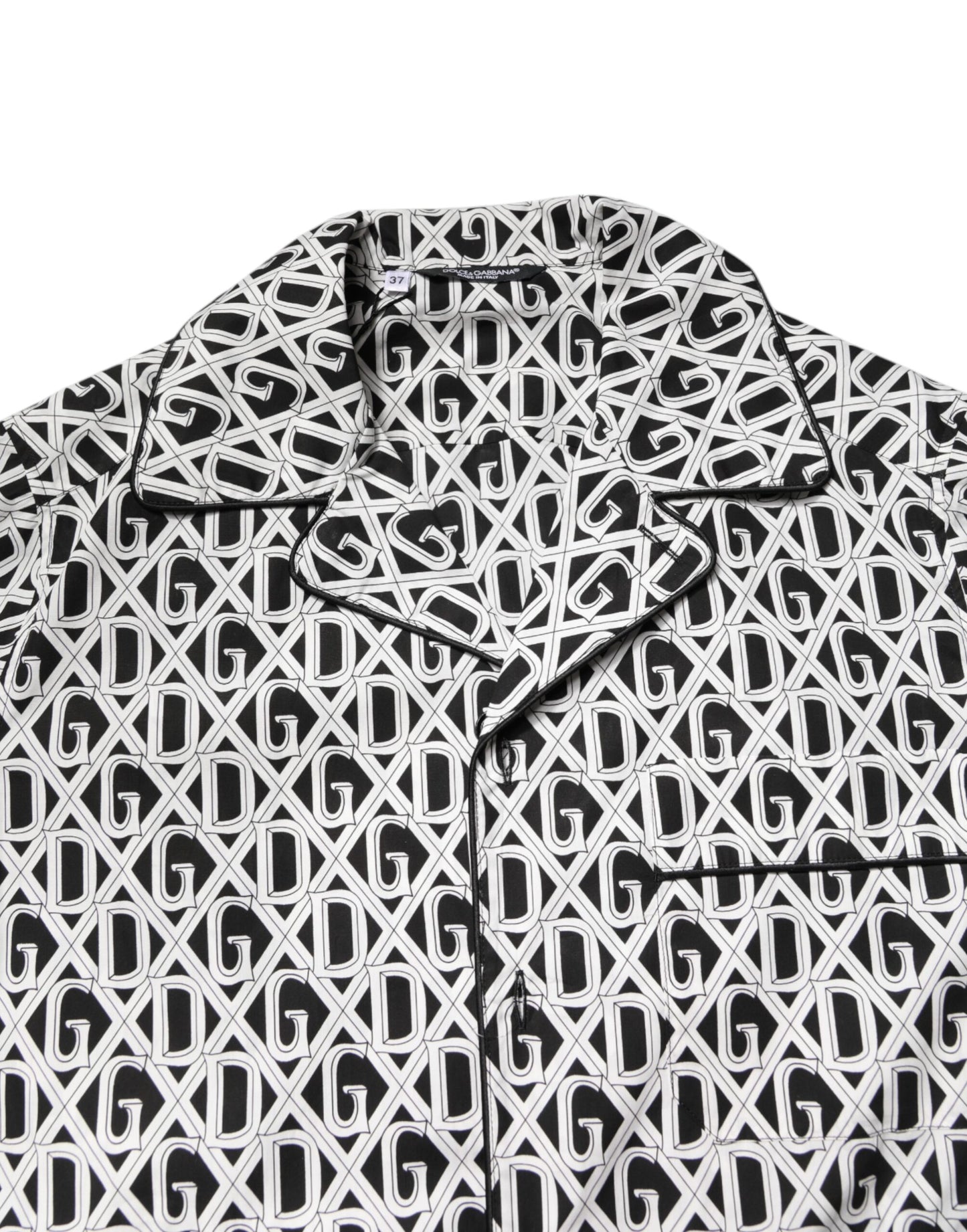 Conjunto de pijama de algodón Dolce & Gabbana con estampado DG en blanco y negro