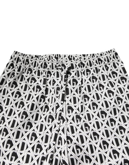 Conjunto de pijama de algodón Dolce & Gabbana con estampado DG en blanco y negro