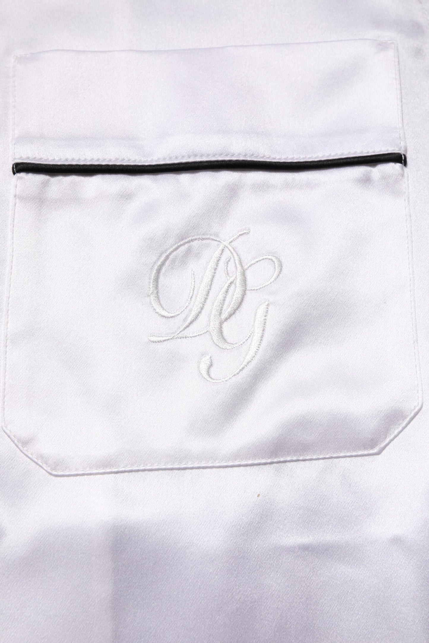 Ensemble de pyjama pour homme en satin de soie blanc Dolce & Gabbana